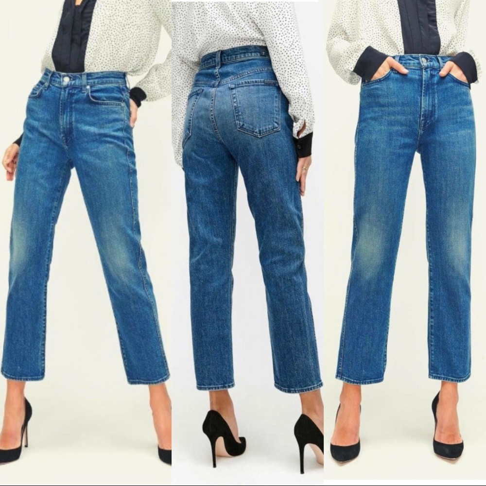 7 for All Mankind High Waist Cropped Straight Jean